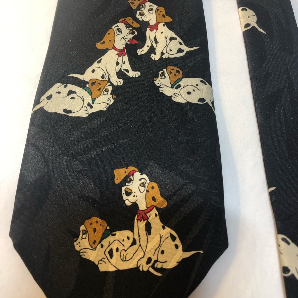 Vintage Marbella Dalmation Tie Made In Korea Black